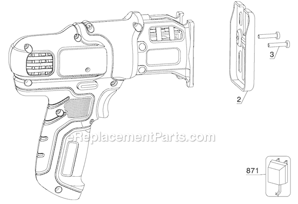 Page A Diagram and Parts List for LPS7000 Type 1 Black and Decker Reciprocating Saw